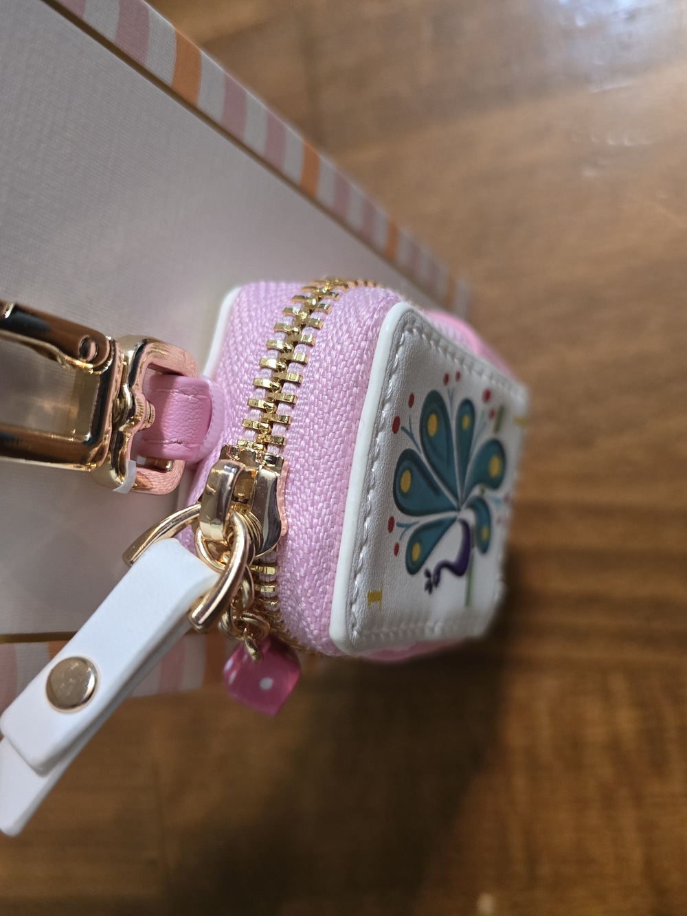 Piper K Pink Peacock Bag Charm & Key Chain - Picture 5 of 5